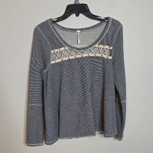 Free People Long Sleeve Women's Top with Rope Detail Small